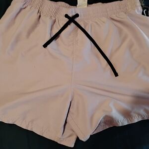 Nike Women's Light Mauve Athletic Shorts with Black Drawstring